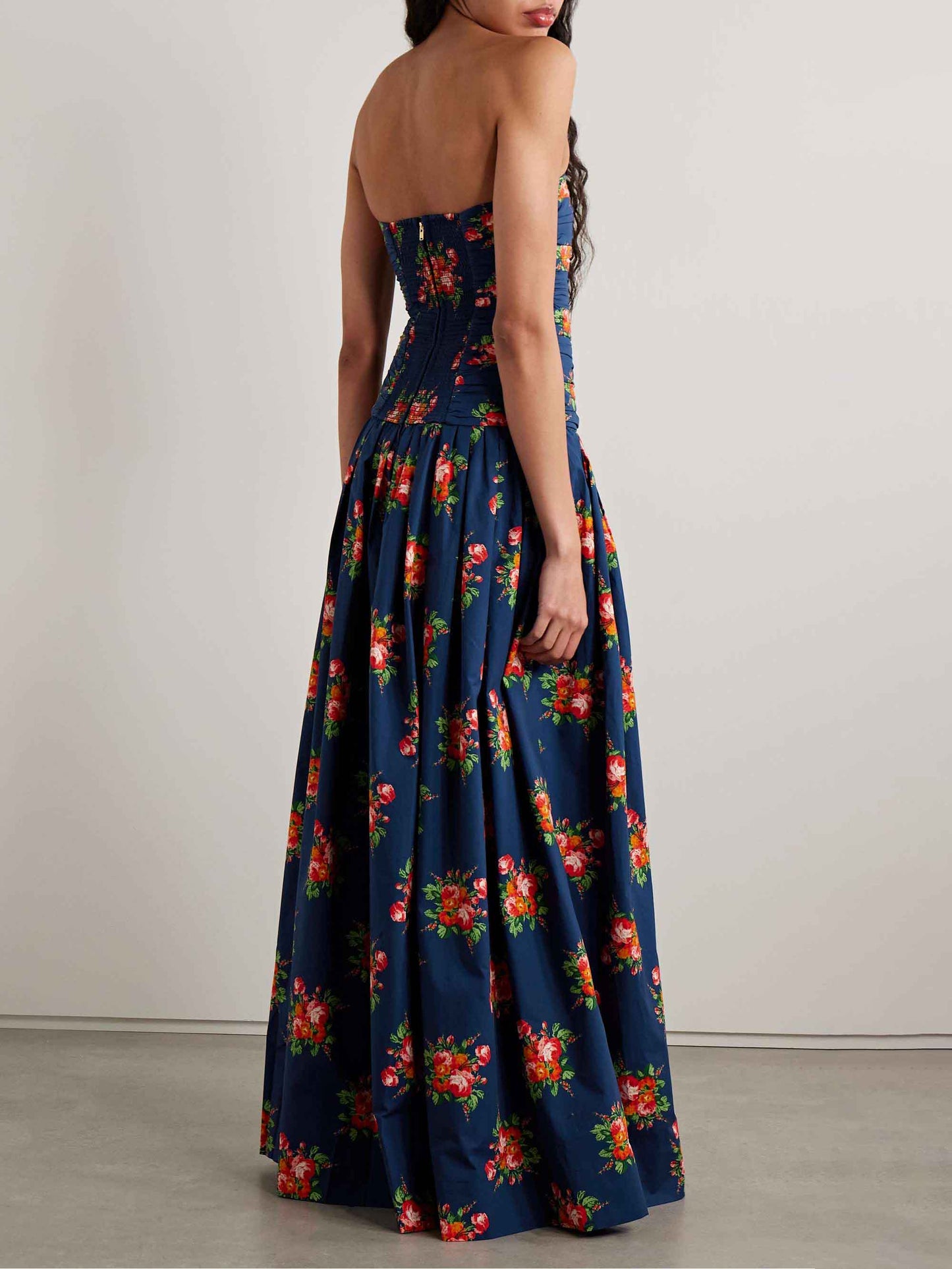Ruffled Colorful Floral-print Maxi Dress