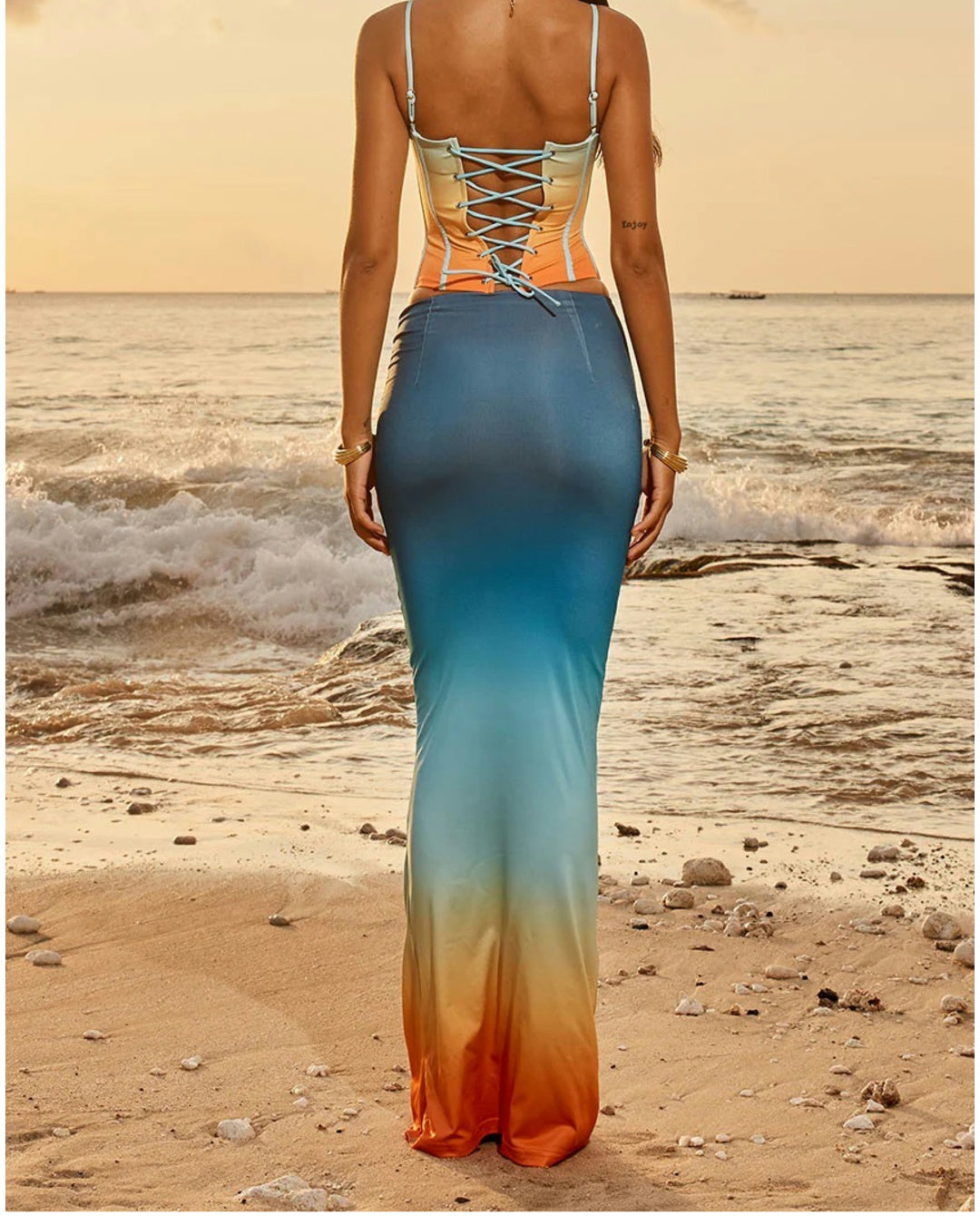 Colorful Tight Maxi Dress