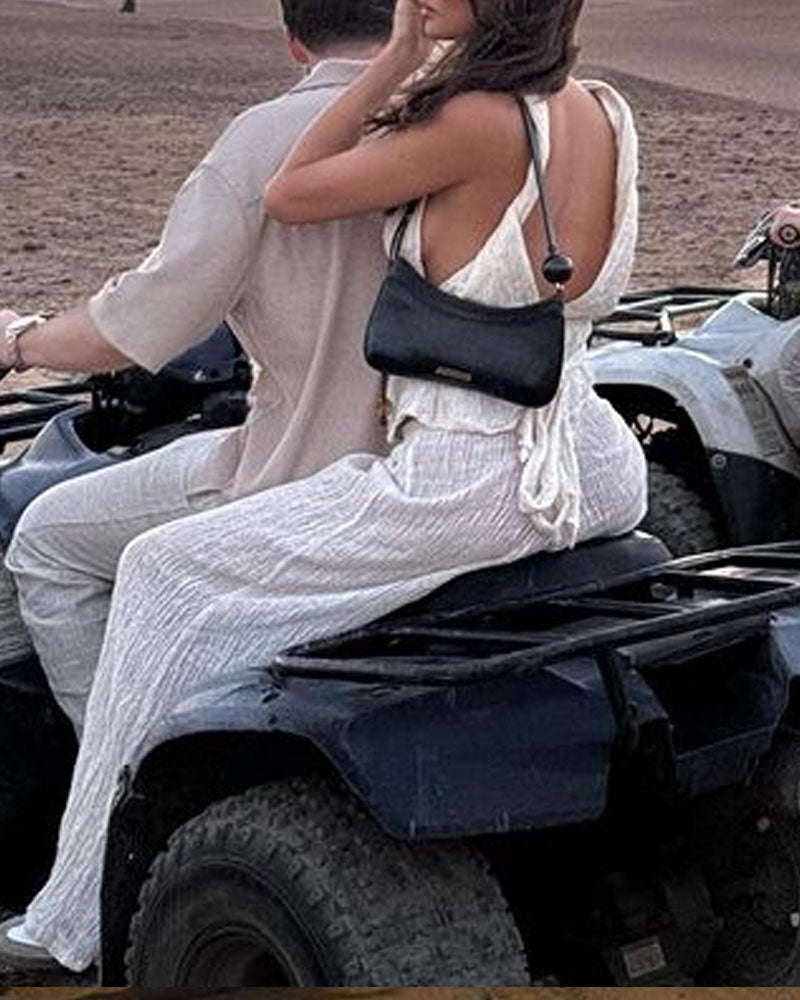 Fashion Solid Color Vest & Pants Two-piece Set