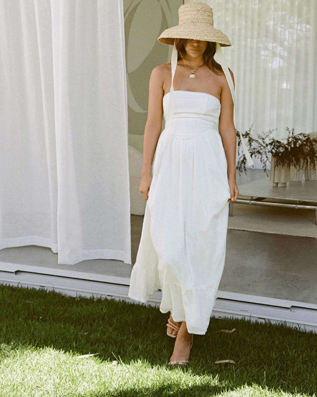 Strapless Neckline Maxi Dress