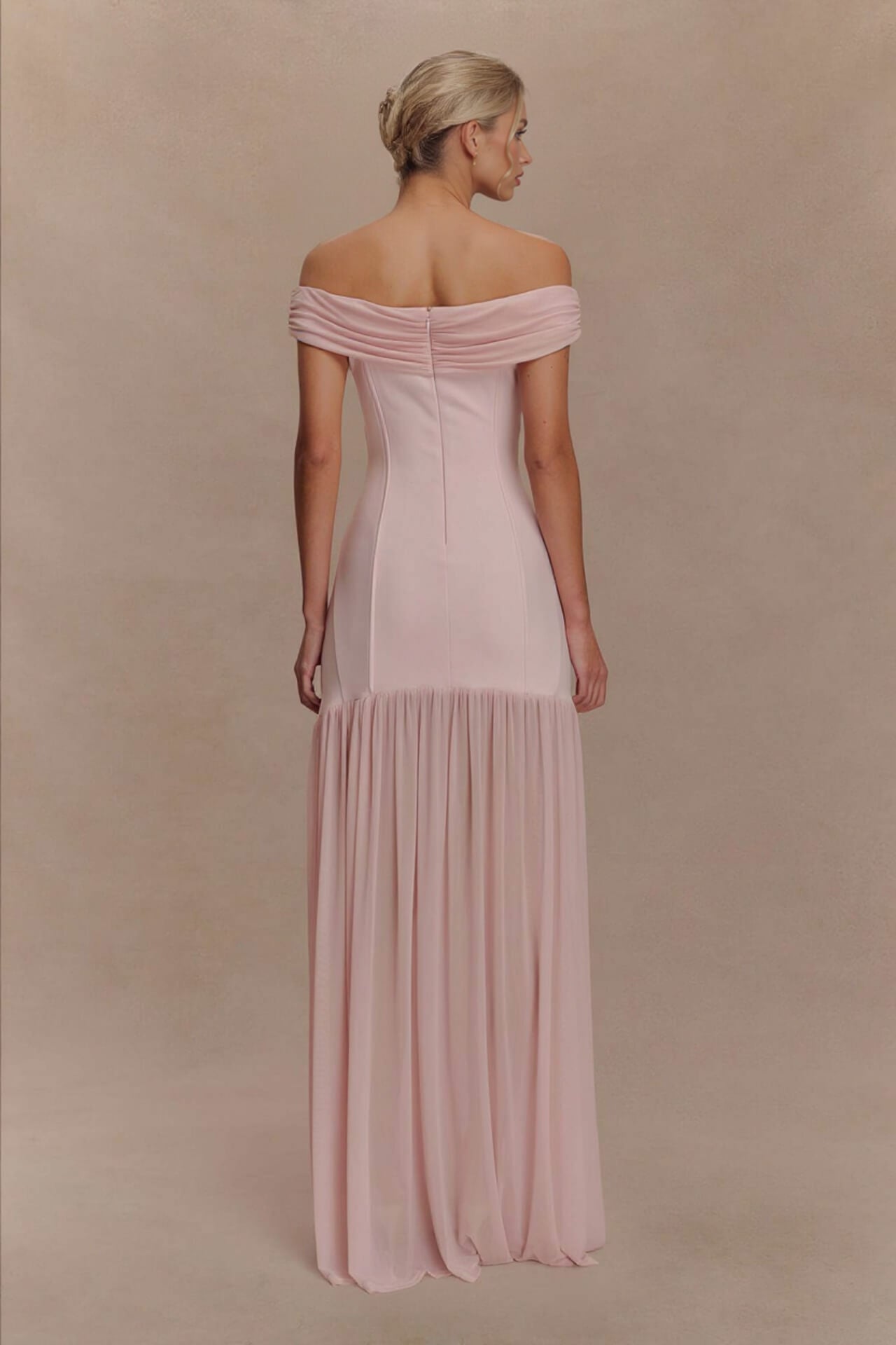 Elegant Floral-Embellished Strapless Bodycon Maxi Dress