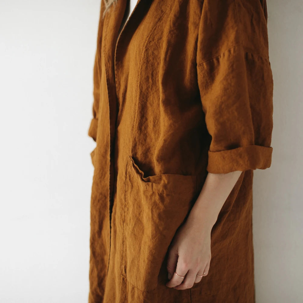 kimono coat mustard