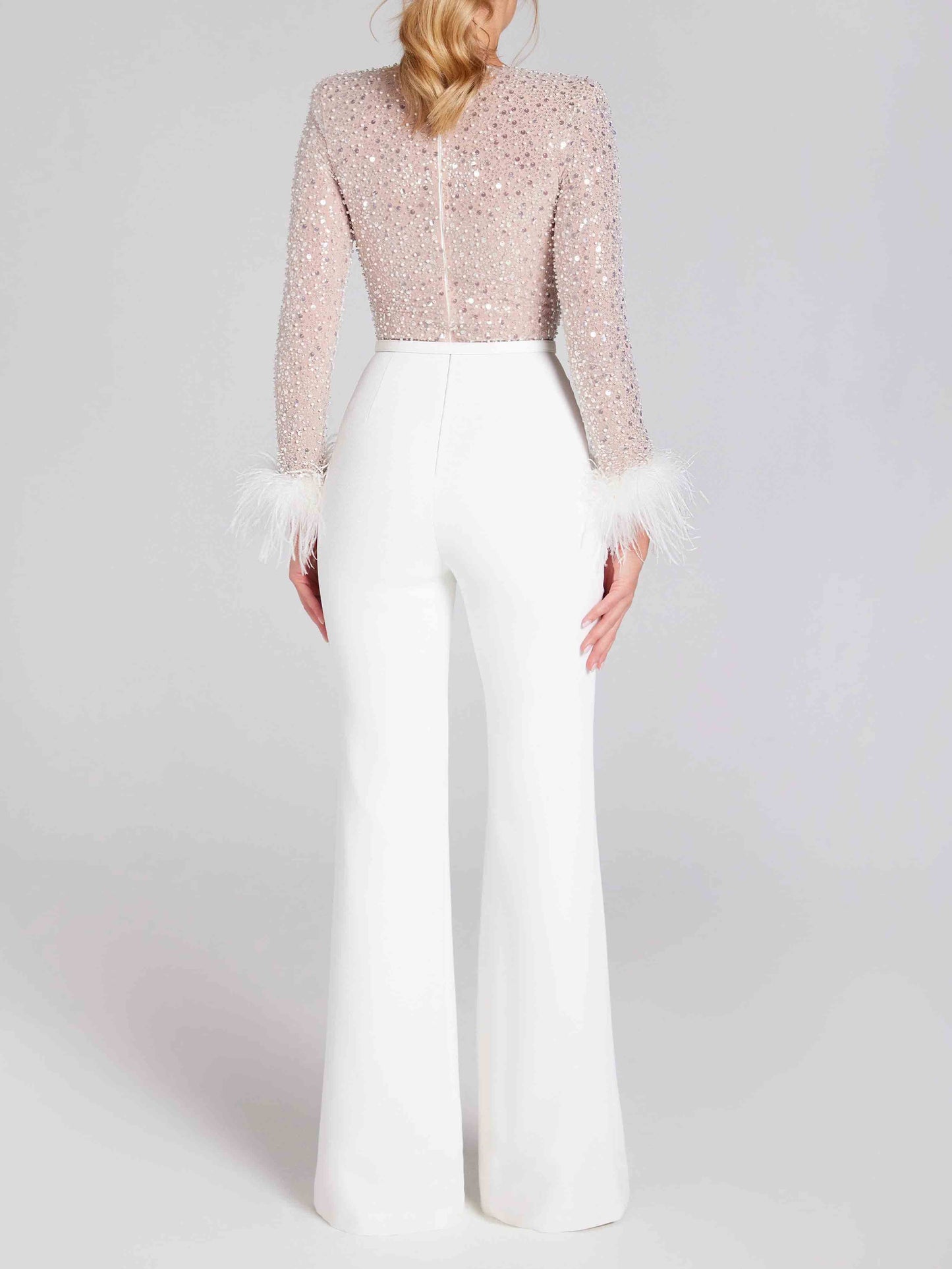 Elegant High-neck Sequined Jumpsuit