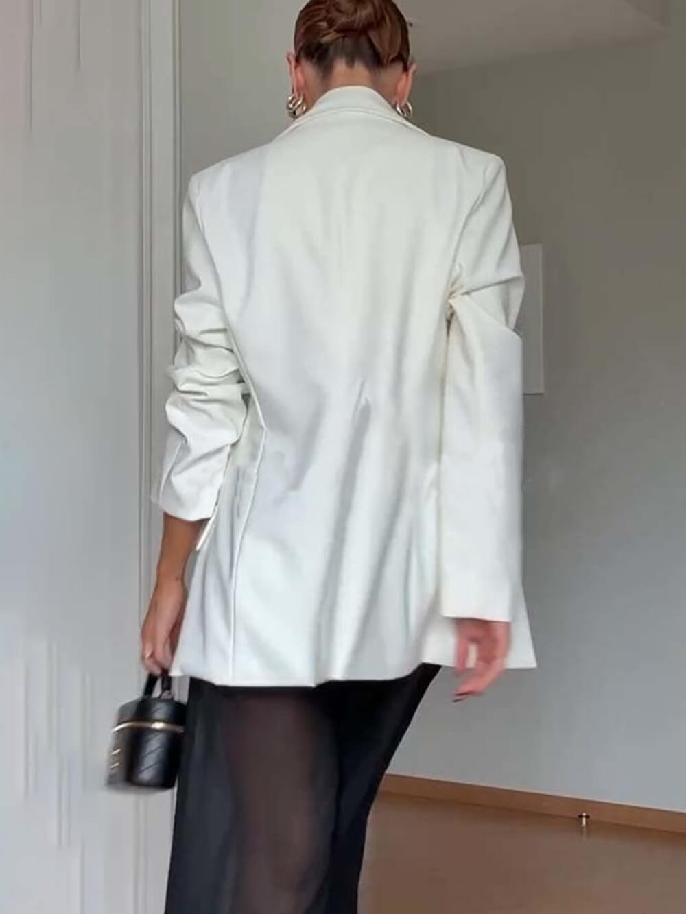 Classic Autumn Avenue Chiffon See-Through Elastic Waist Aladdin Bloomers Pants