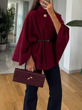 Exquisite Cape And Belted Short Coat