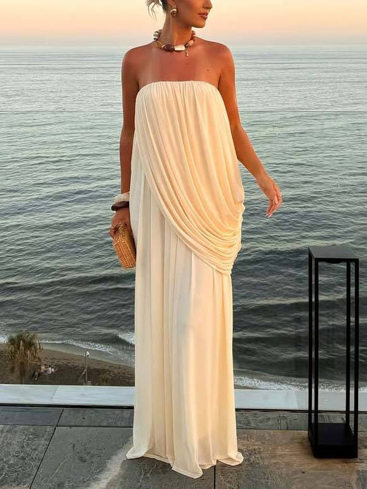 Unique Design Loose Tube Top Maxi Dress