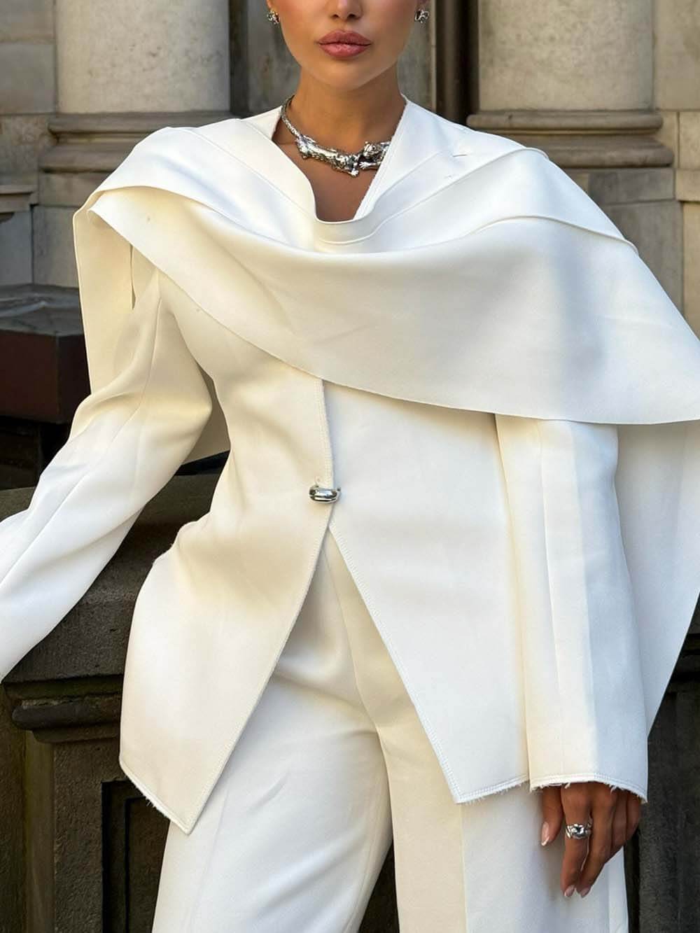 Statement Drape Exaggerated Blazer