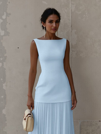 Exquisite Boat Neckline Maxi Top