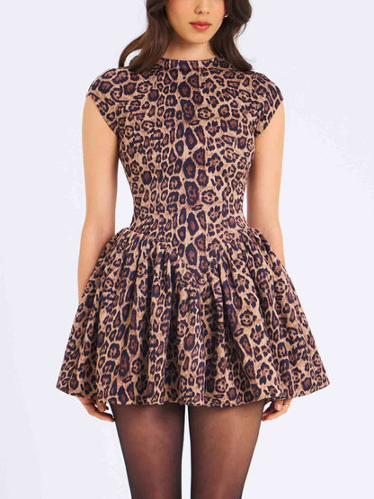 Elegant And Stylish Leopard Print Mini Dress