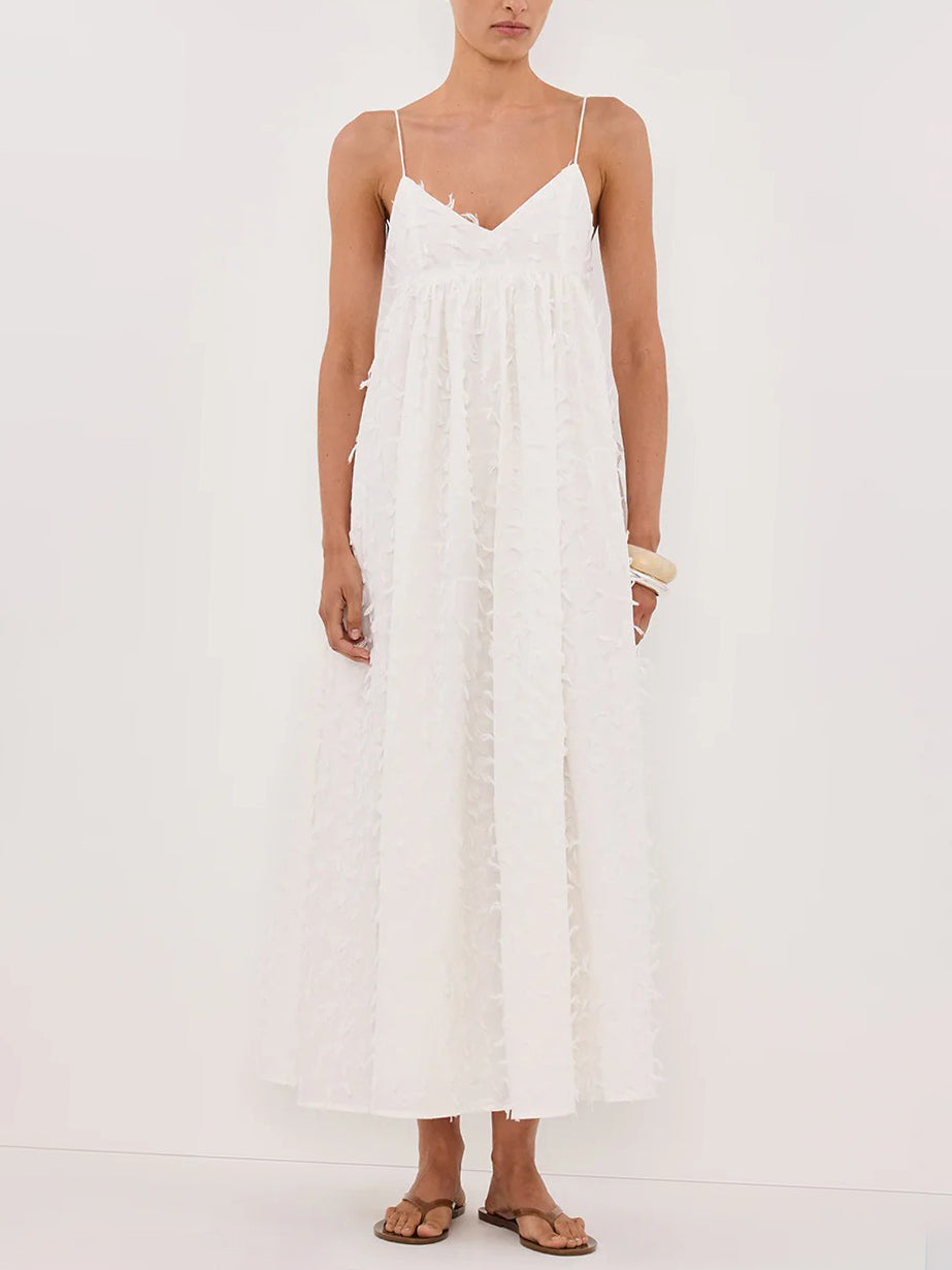 Elegant V-neck Exquisite Small Tassel Midi Dress