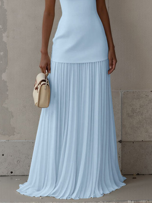 Exquisite Pleated Elastic Waist Skirt