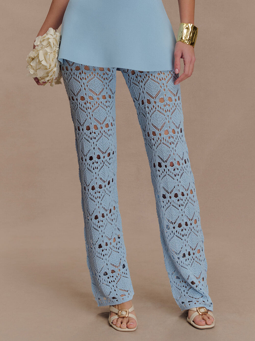 Elegant Crochet Knit Pants