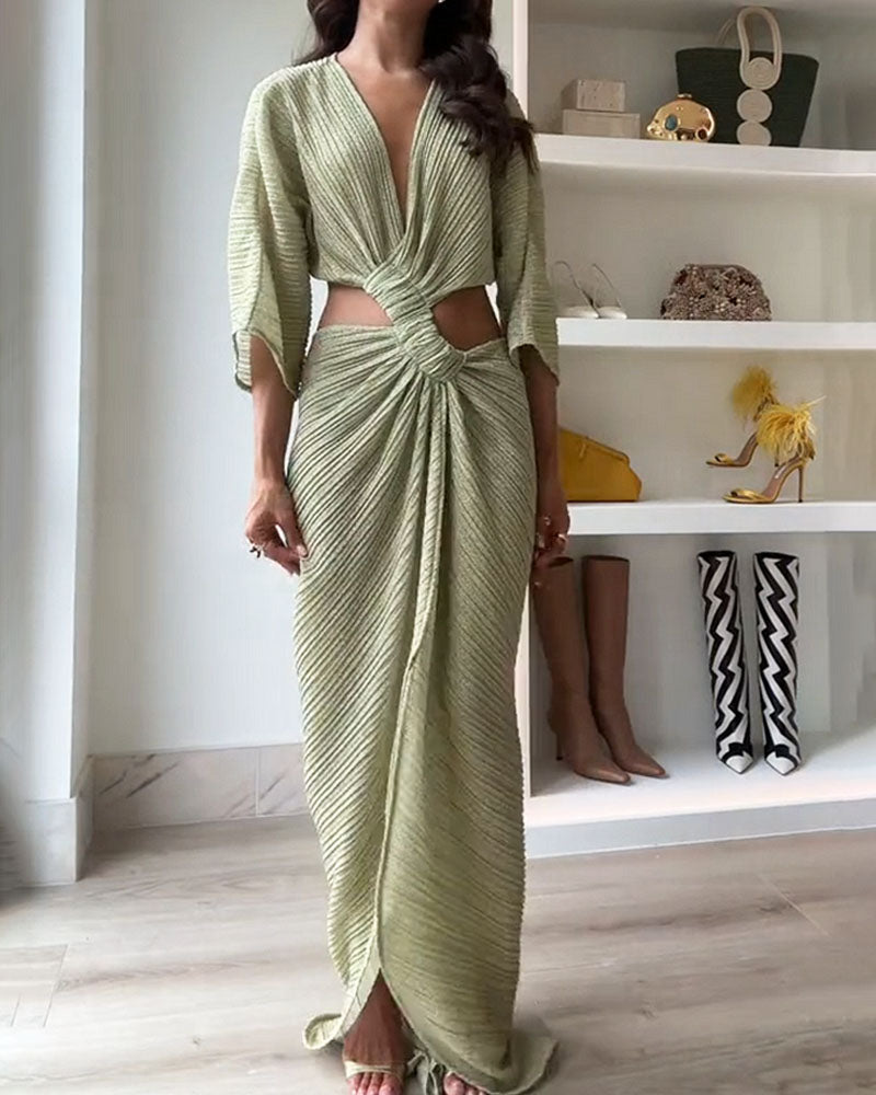 Casual V-neck Off-waist Dress