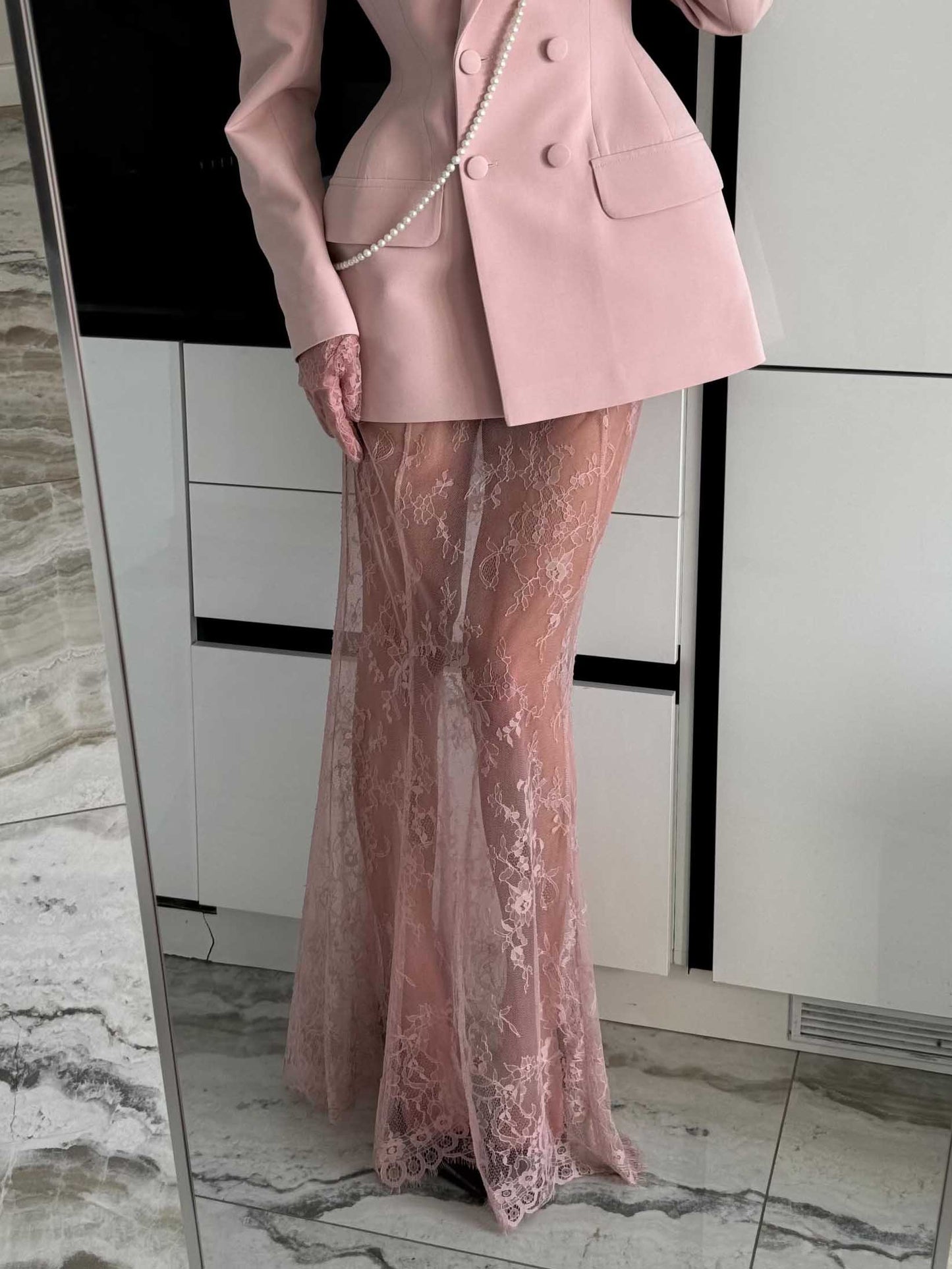 Elegant Lace Exquisite Fishtail Skirt