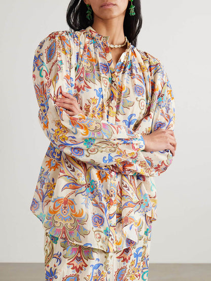 Unique Paisley Print Loose Shirt