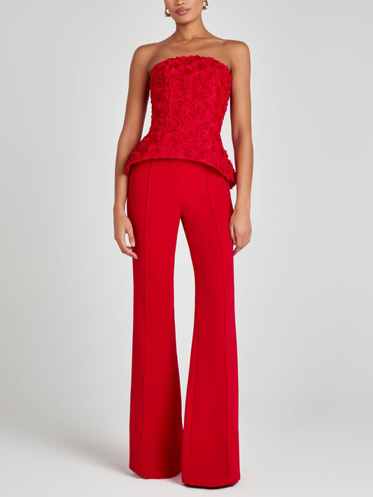 Elegant Rose Floral Off-the-shoulder  Top