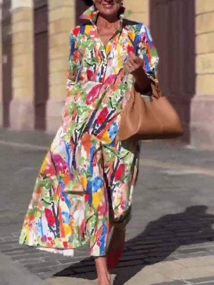 Unique Print Shirt Dress
