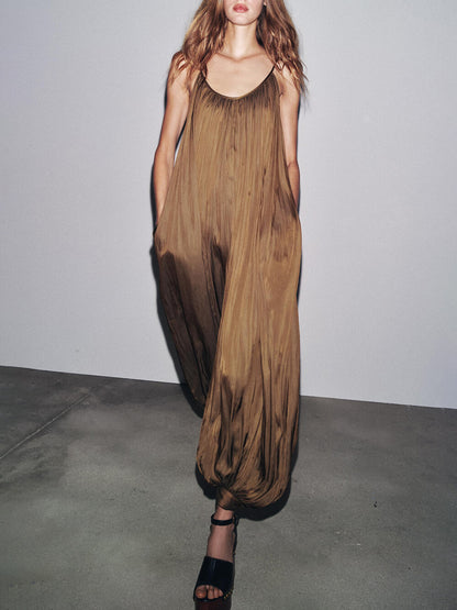 Casual Long Pleated Jumpsuit