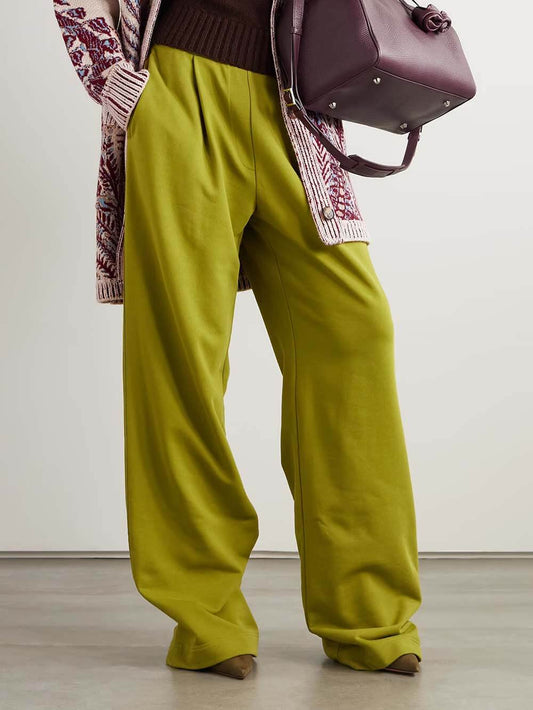 Casual Pleated Pocket Straight-Leg Pants