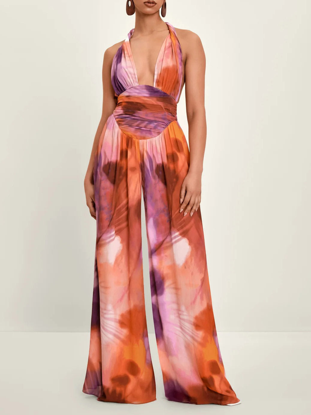 Unique Tie-Dye Versatile Suspender Jumpsuit