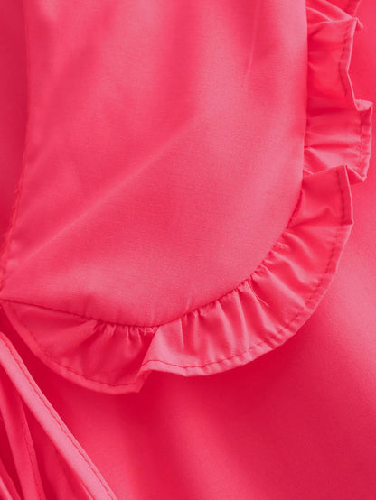 Solid Color Lace-Up Long Sleeve Cardigan Shirt