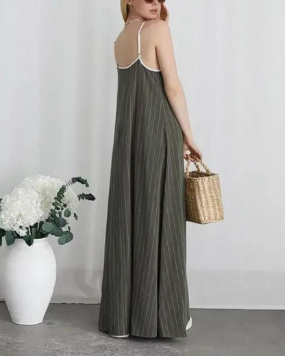 Holiday Style Contrasting Suspender Dress