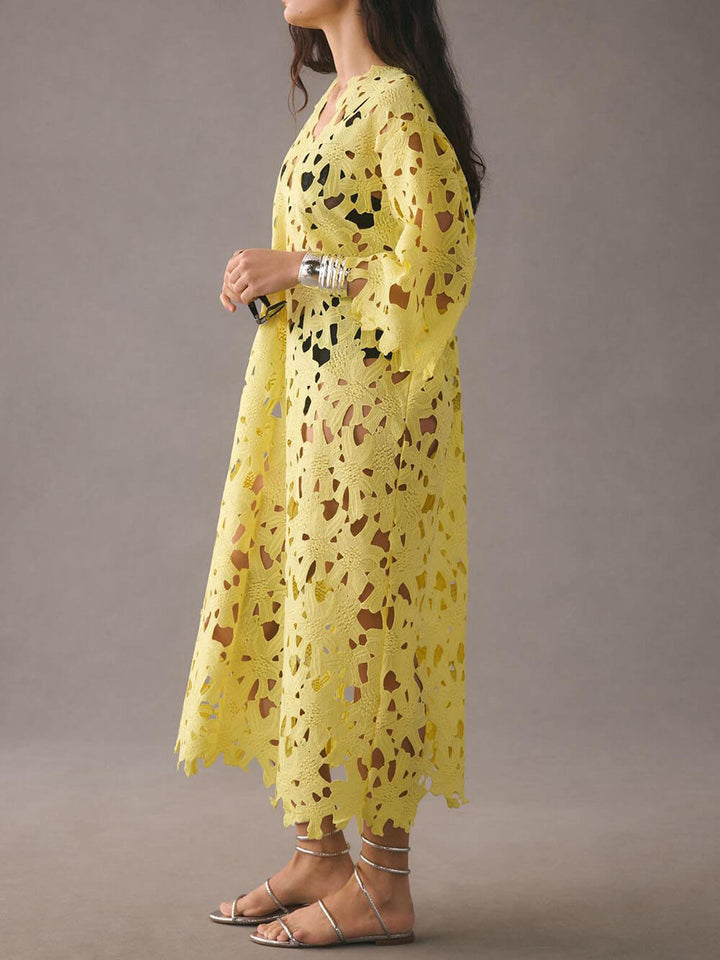 Lace Cover Up Beach Midi Dress