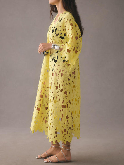 Lace Cover Up Beach Midi Dress