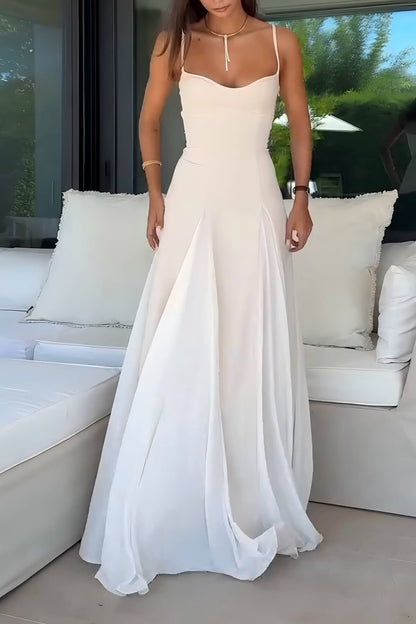 Elegance Panelled Tulle A-line Slip Maxi Dress