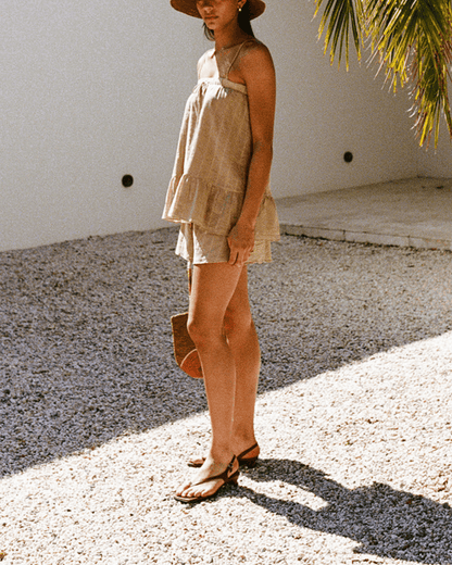 Linen Shirt & Shorts Set