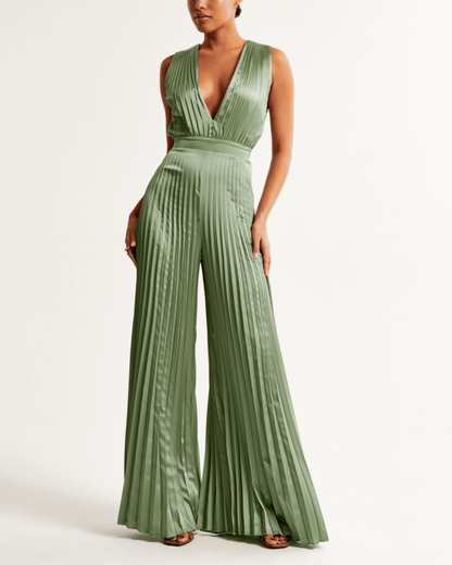 Sleeveless  Pleated Jumpsuit