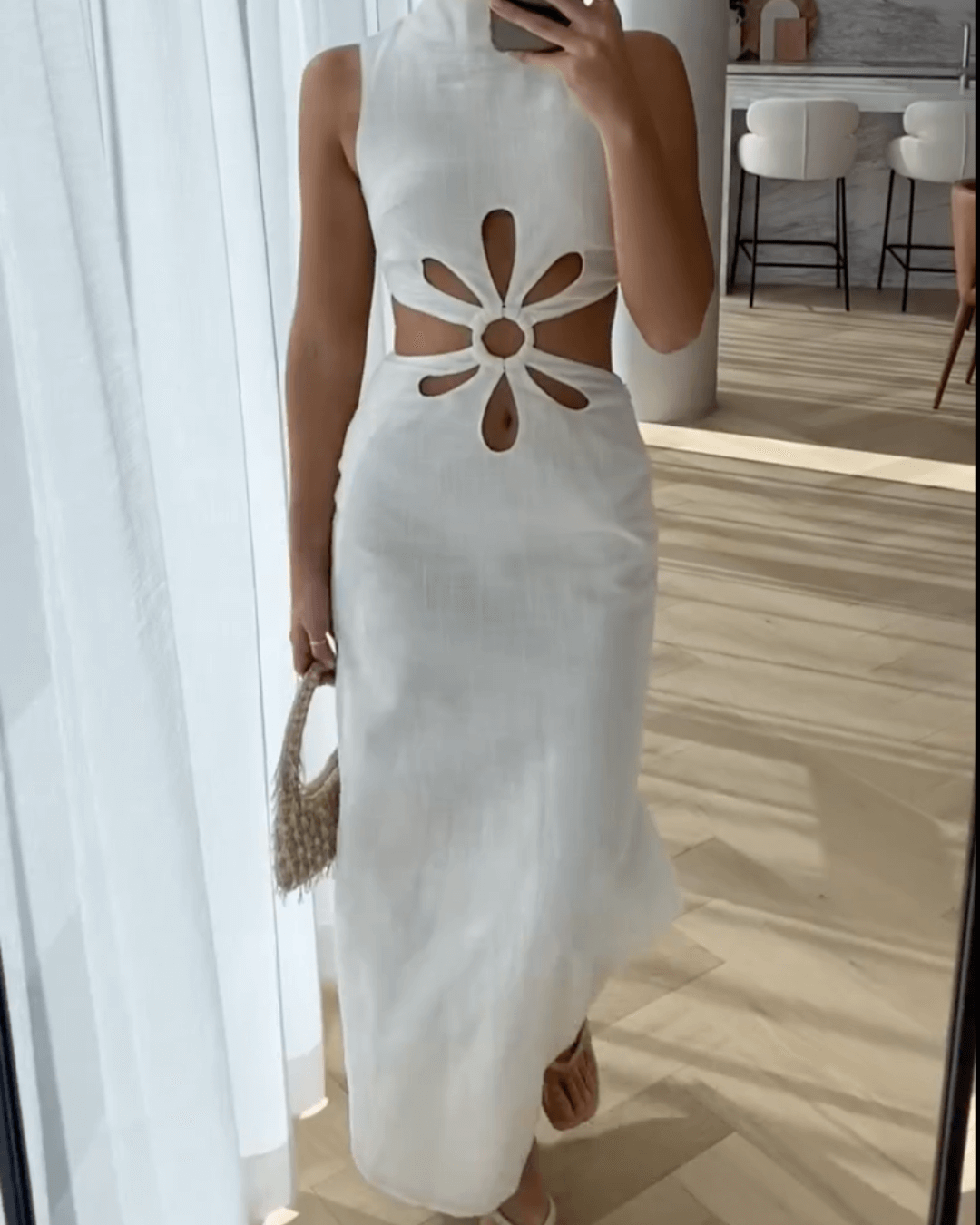 Sleeveless Cut Out Midi Dress
