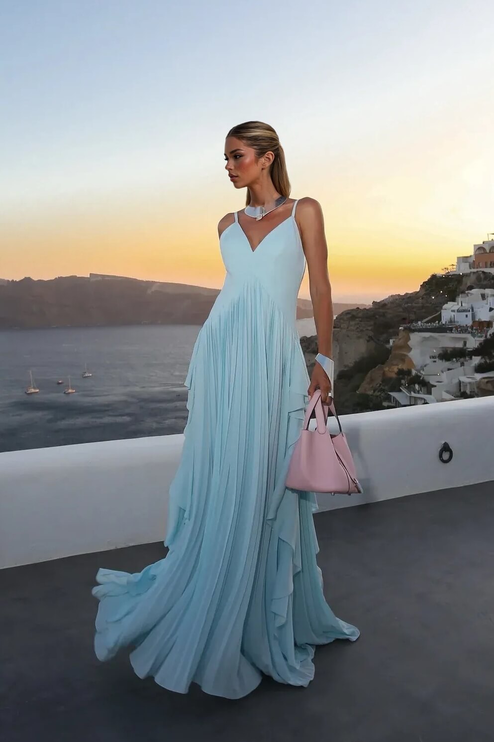 Delicate Glamour in Motion Layered Patchwork Ruched Party Maxi Dress
