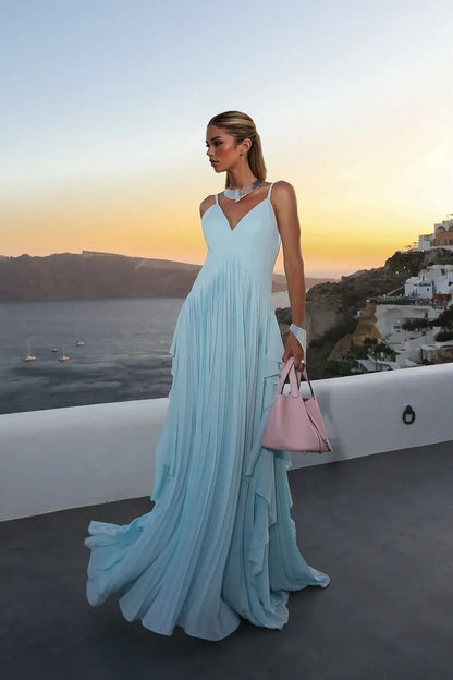 Delicate Glamour in Motion Layered Patchwork Ruched Party Maxi Dress
