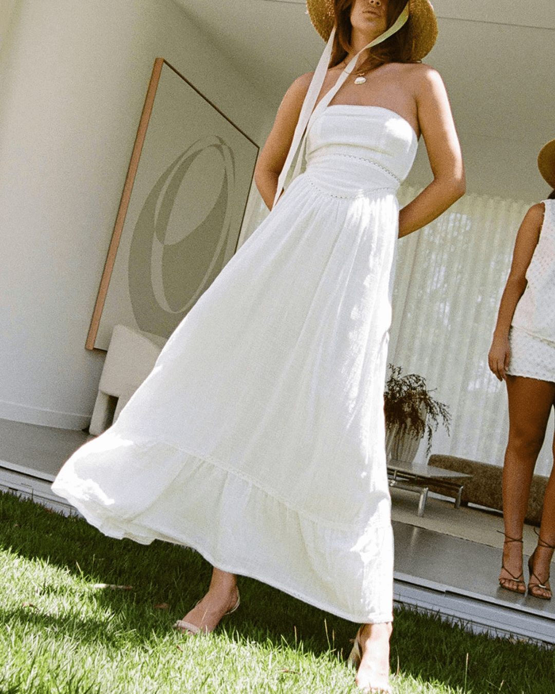 Strapless Neckline Maxi Dress