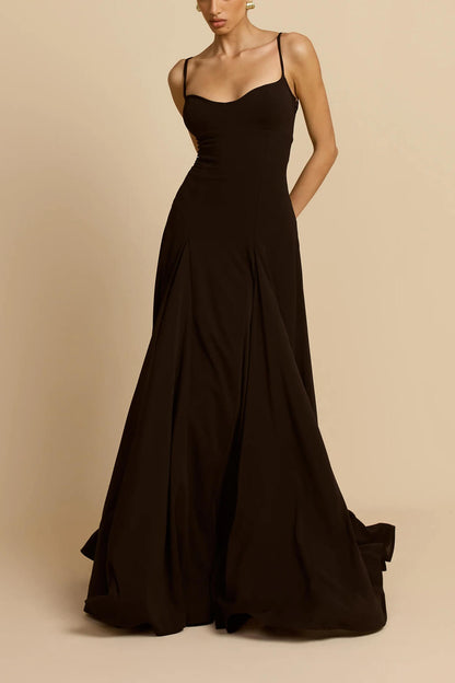 Elegance Panelled Tulle A-line Slip Maxi Dress