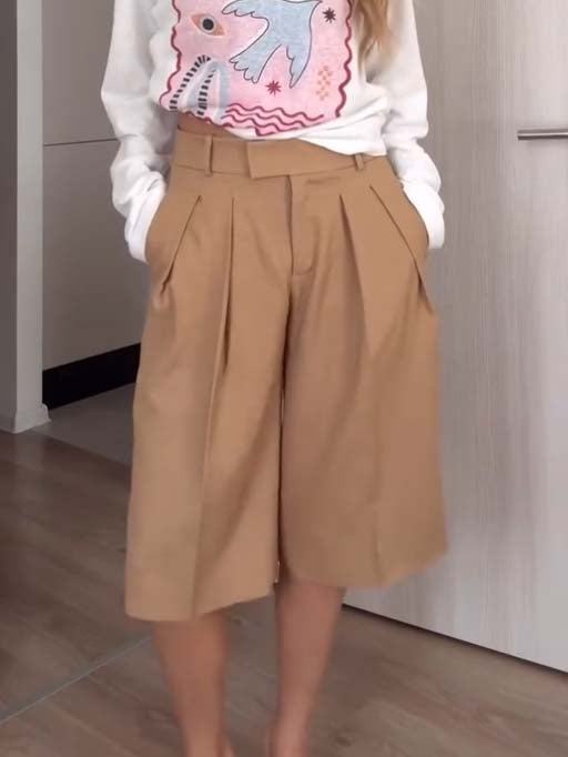 Vintage Belt Vest And Shorts Set - Shorts