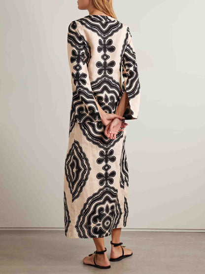 Casual Floral Print Midi Dress