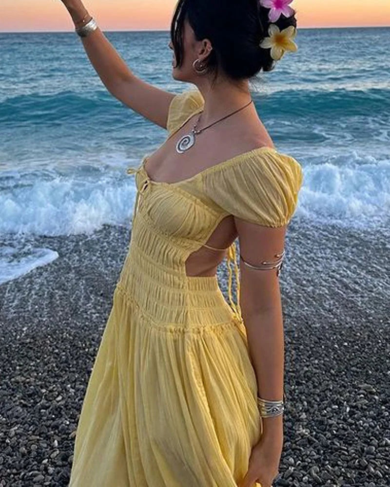 Elegant Backless Strap Holiday Dress