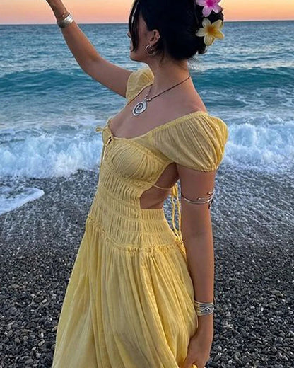 Elegant Backless Strap Holiday Dress