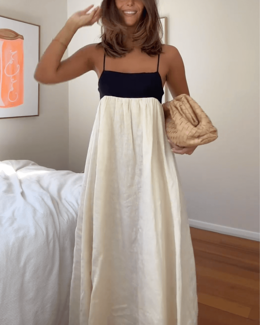 Casual Colorblock Sling Dress