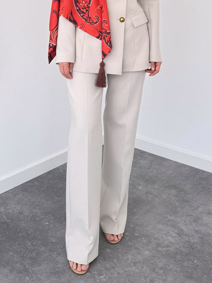 Elegant High-Waist Straight-Leg Trousers