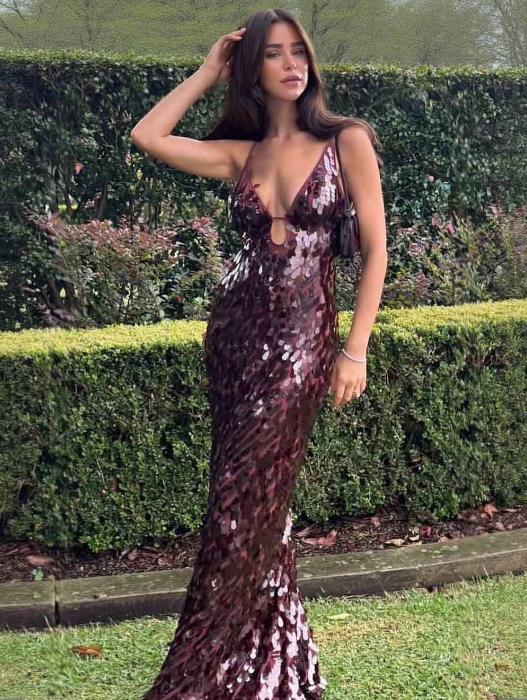 The Red Sapphire Sequin Maxi Dress