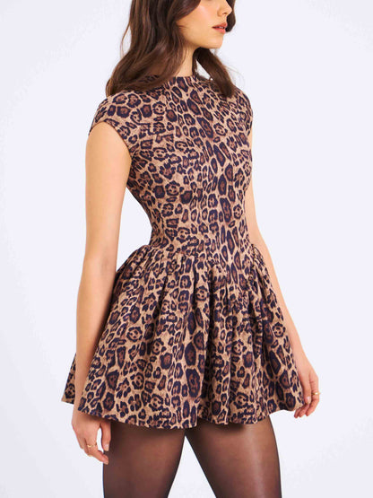 Elegant And Stylish Leopard Print Mini Dress