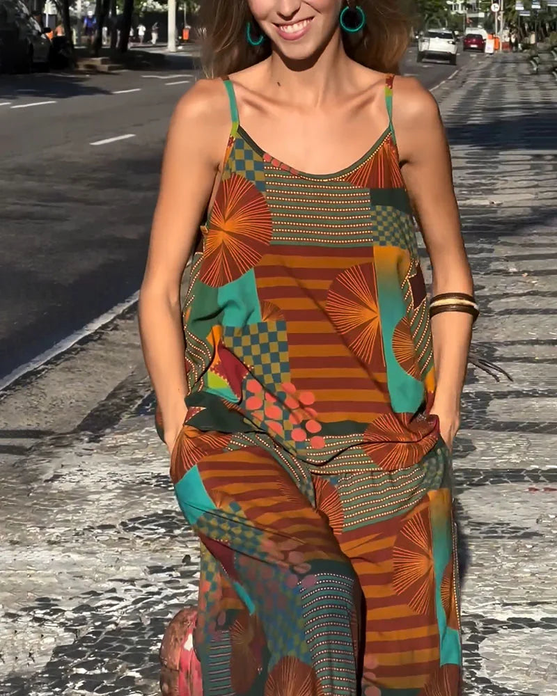 Resort style loose printed two piece set