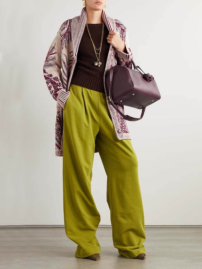 Casual Pleated Pocket Straight-Leg Pants