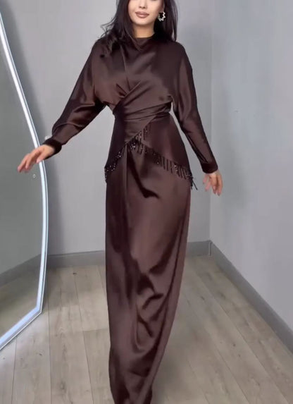 Long-Sleeved Pullover Dress Set