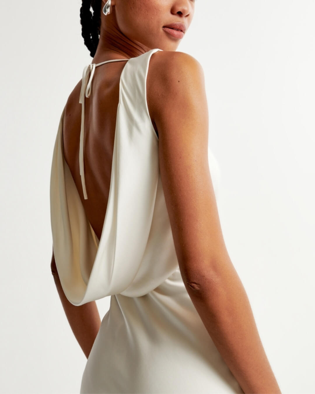 Plunge Cowl Back Maxi Dress