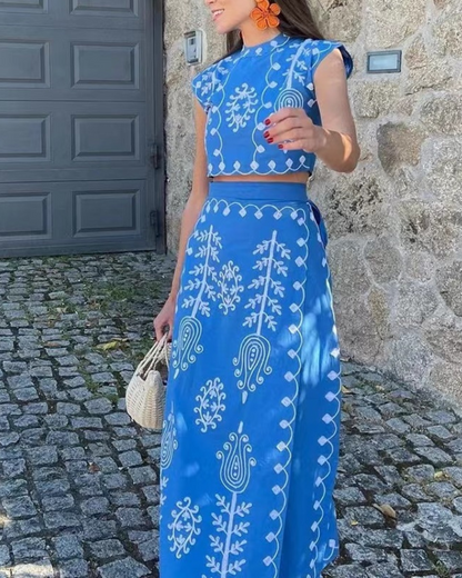 Mafalda Crop Top & Skirt Set