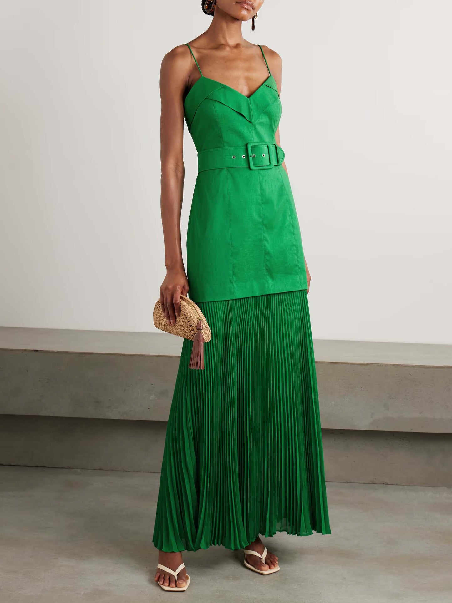 Elegant Pleated Elastic Waist Skirt